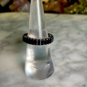 4mm 925 Black Onyx Ring Size 6